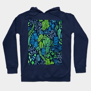 Watercolor floral doodles dark background Hoodie